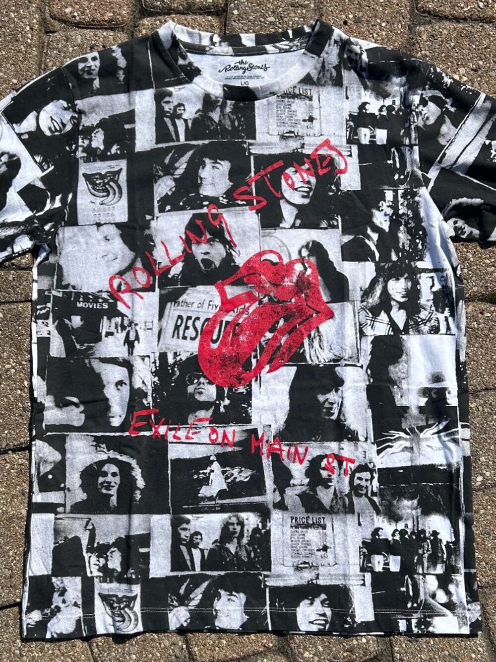 Official Rolling Stones Exile On Main Street AOP Shirt NWOT Sz L